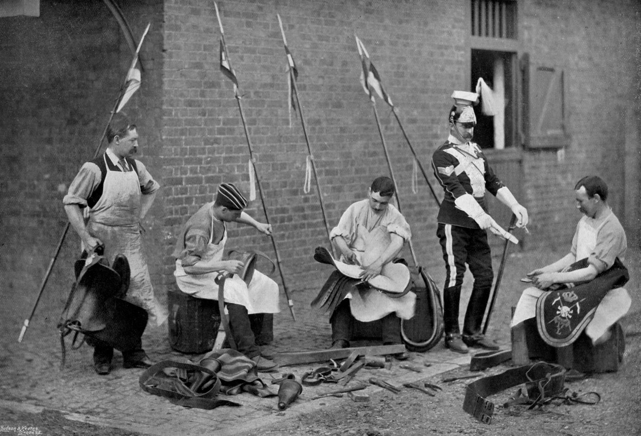 A 17. Lancers nyergesei munkában, 1896 alkotó: Gregory and Co