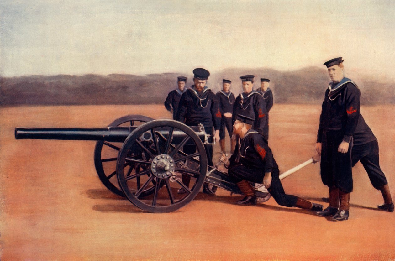 „Sighting A Naval Field Gun”, 1900. alkotó: Gregory and Co