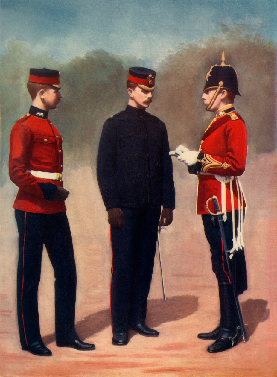 "The Royal Lancasters: hadnagy, kapitány, adjutáns", 1900. alkotó: Gregory and Co