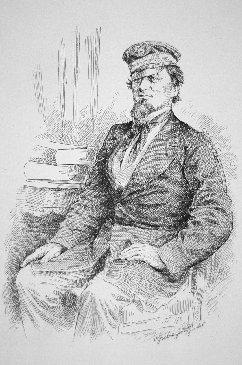százados J.N. Maffitt (1819-1886), a „Florida” parancsnoka (metszet) alkotó: Gribayedoff (after)