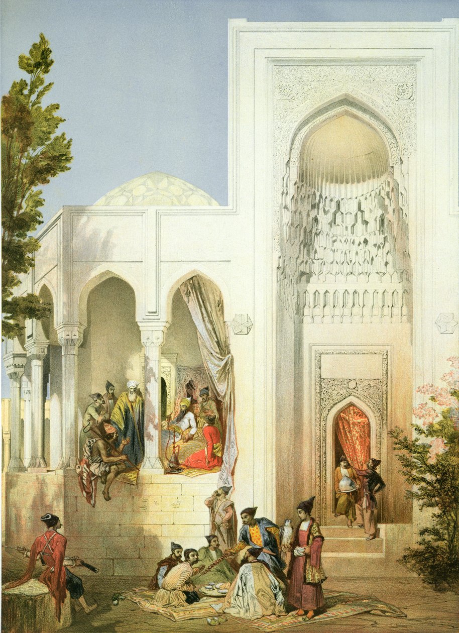 A bakui kán palotája, Absheron-félsziget, egy Kaukázusról szóló könyv 42. táblája, Mouilleron, Baylis és Charles Claude Bachelier metszete, kocsma. Írta: Alfred Leon Lemercier, 1847 alkotó: Grigori Grigorevich Gagarin