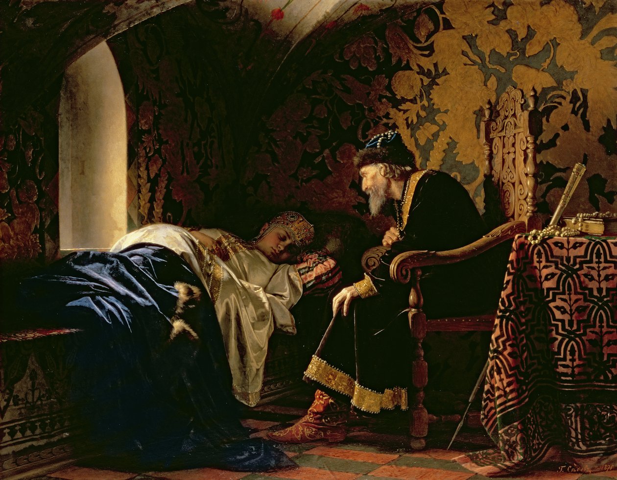 Rettegett Iván cár Vaszilia Melentevnát csodálja, 1875 alkotó: Grigori Semenovich Sedov