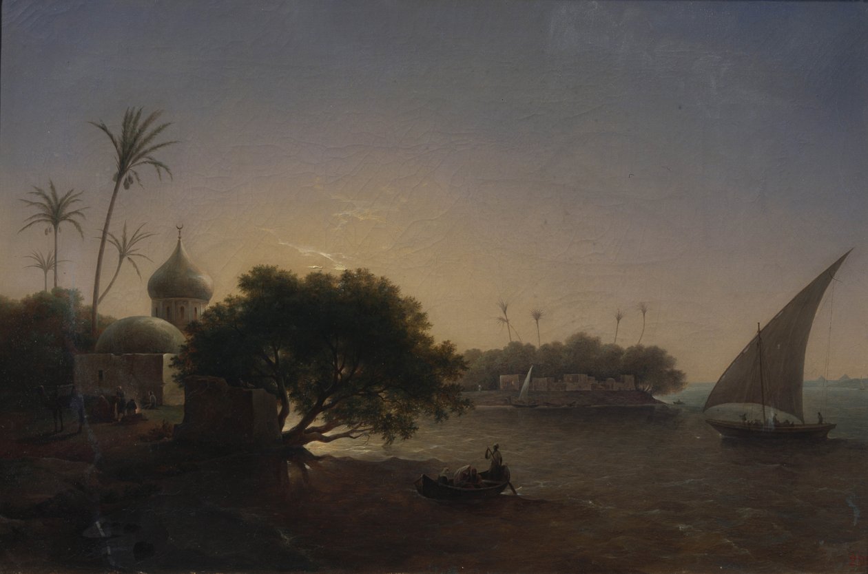 Kilátás a Nílusra Egyiptomban, 1851 alkotó: Grigori Grigorevich Chernetsov