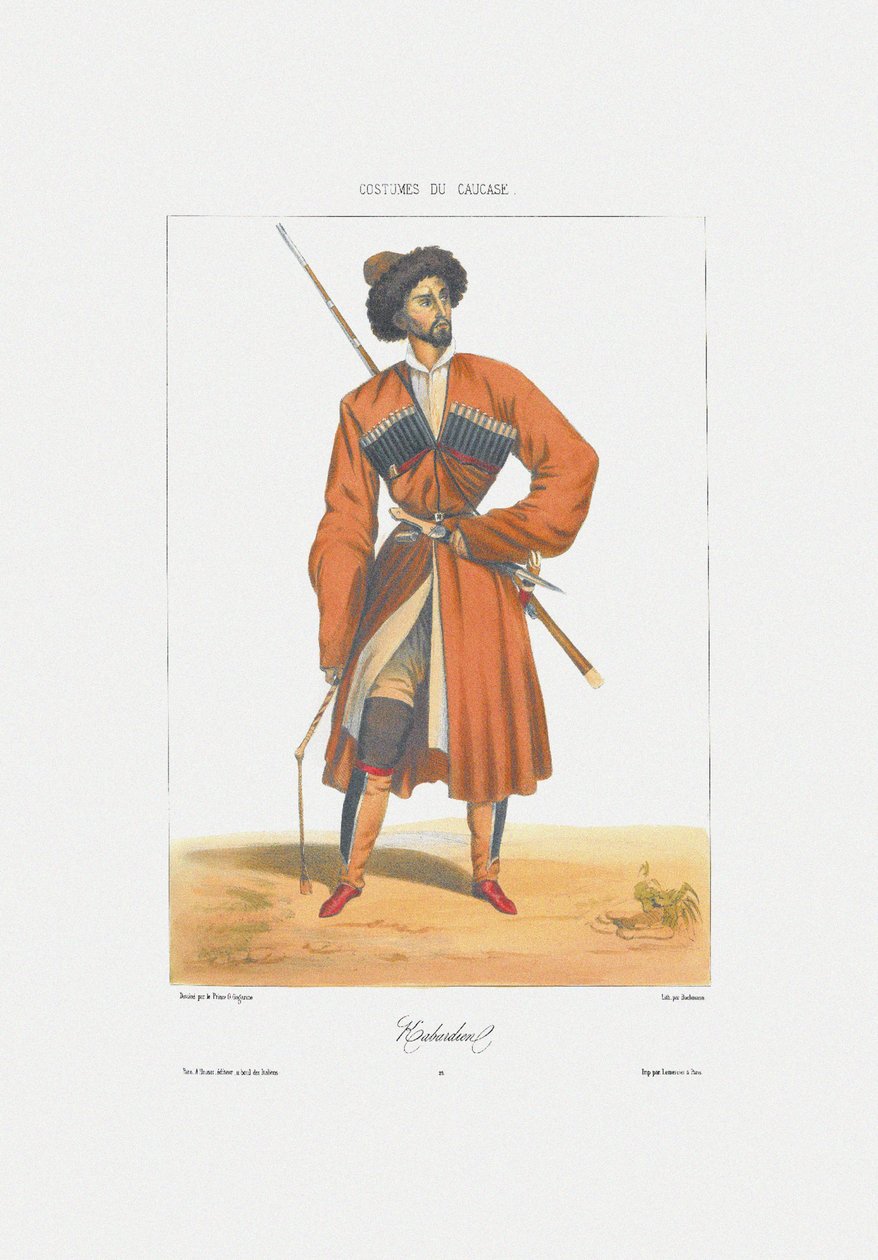 Egy kabard férfi A Kaukázus jelenetei, tájai, szokásai és viselete, 1840 alkotó: Grigori Grigorevich Gagarin
