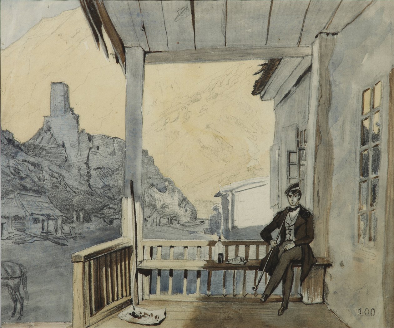 Szergej Vasziljevics Dolgorukov gróf 1820-1853 a Lars állomáson, 1840 alkotó: Grigori Grigorevich Gagarin