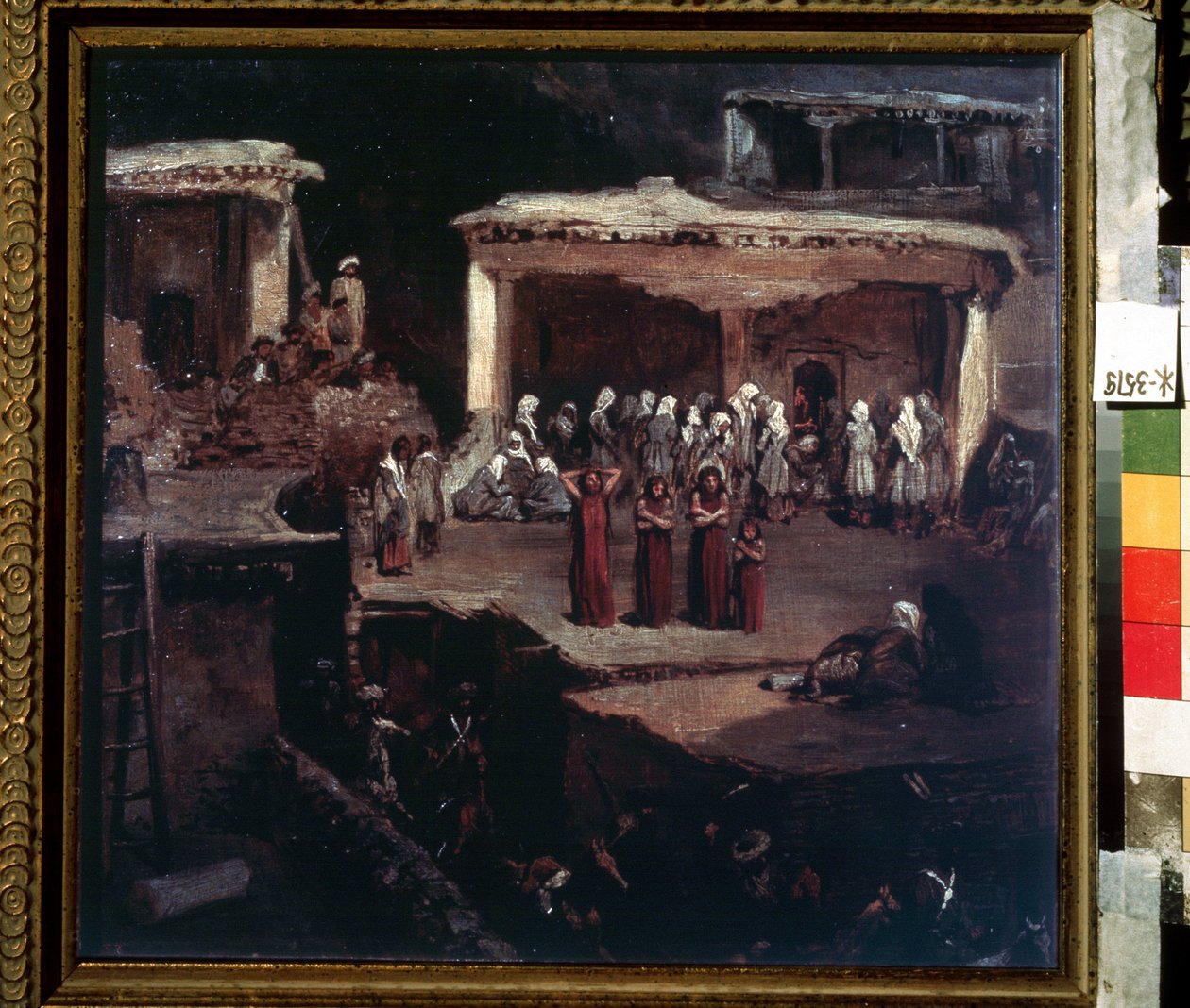 A temetési szertartás Dagesztánban. Grigorij Grigorjevics Gagarin (1810-1893) alkotása, olaj, karton, 19. századi orosz művészet. alkotó: Grigori Grigorevich Gagarin