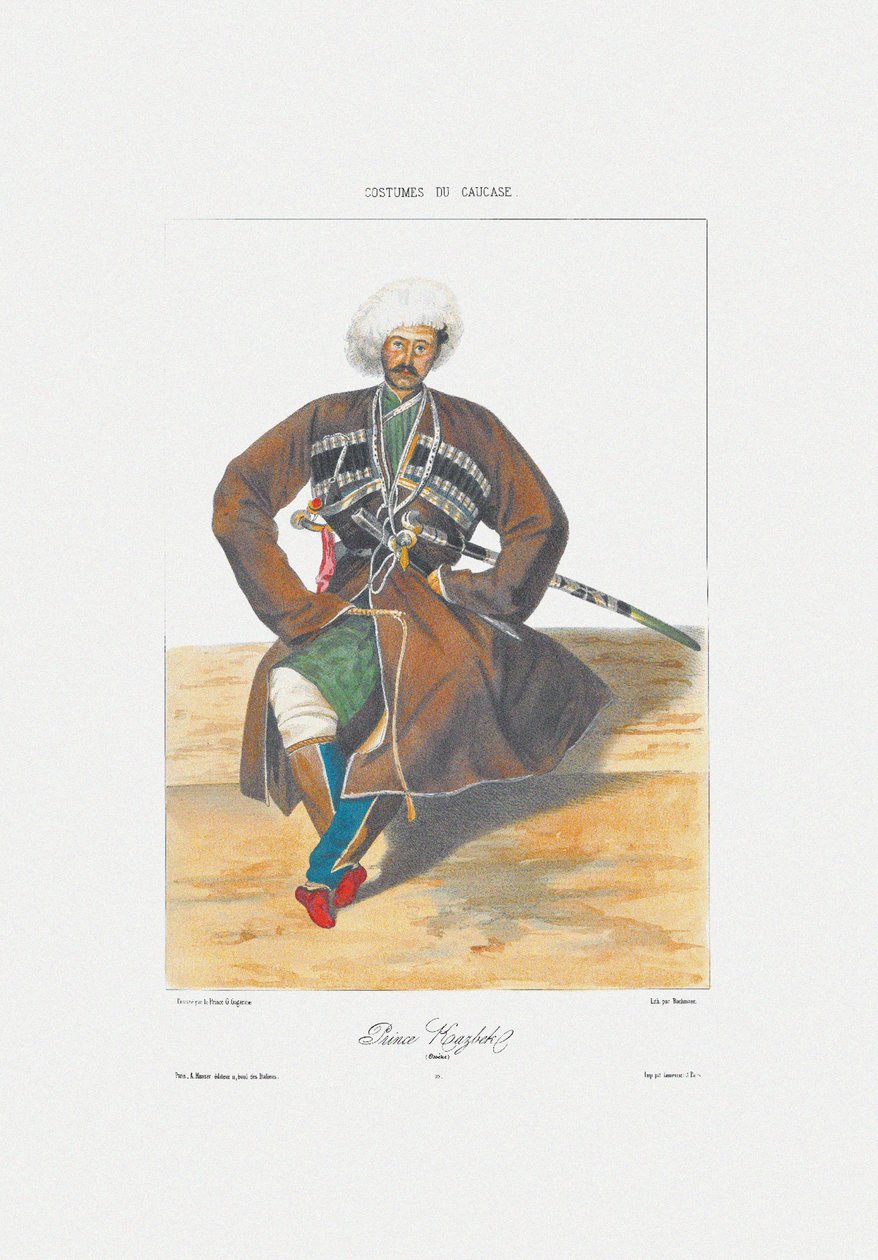 Kazbek oszétiai herceg A Kaukázus jelenetei, tájai, szokásai és viselete, 1840 alkotó: Grigori Grigorevich Gagarin