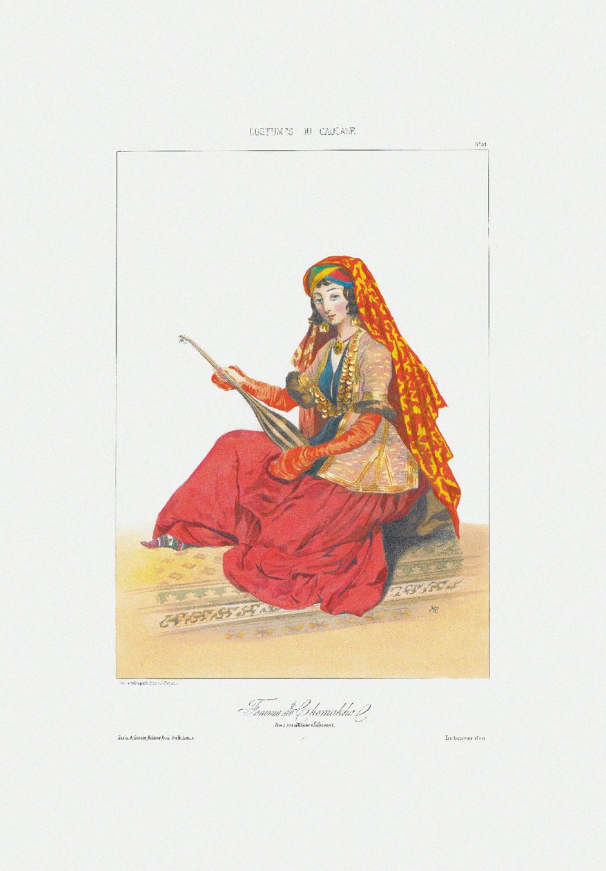 Shamakhy nő - A Kaukázus jelenetei, tájai, szokásai és viselete, 1840 alkotó: Grigori Grigorevich Gagarin