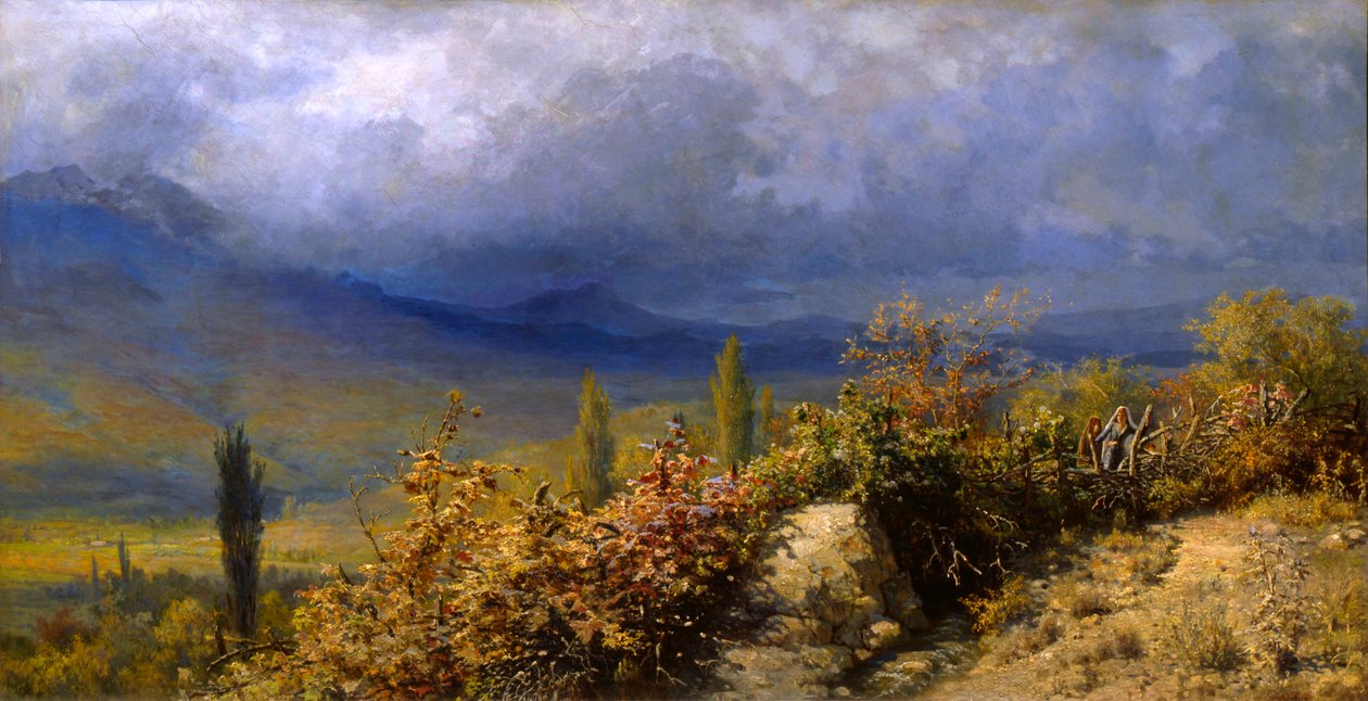 Őszi kilátás a Krím-félszigetre, 1884. alkotó: Grigori Grigorievich Mjasoedov