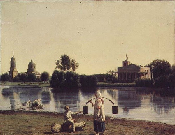Kilátás a Moldino-tóra a "szigeteken" alkotó: Grigori Vasilievich Soroka