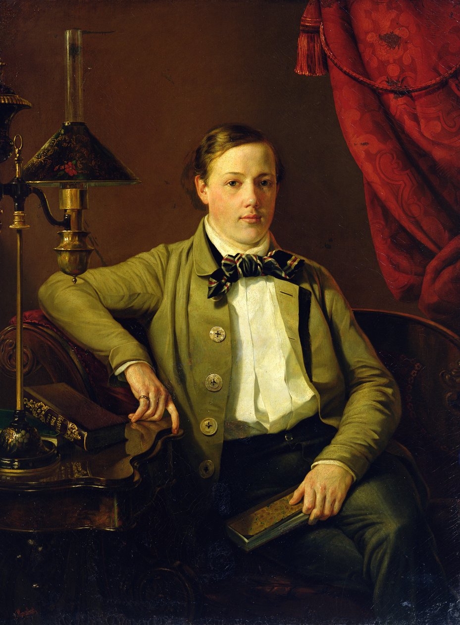 Apollon Maykov portréja, 1840 alkotó: Grigory Mikhailov