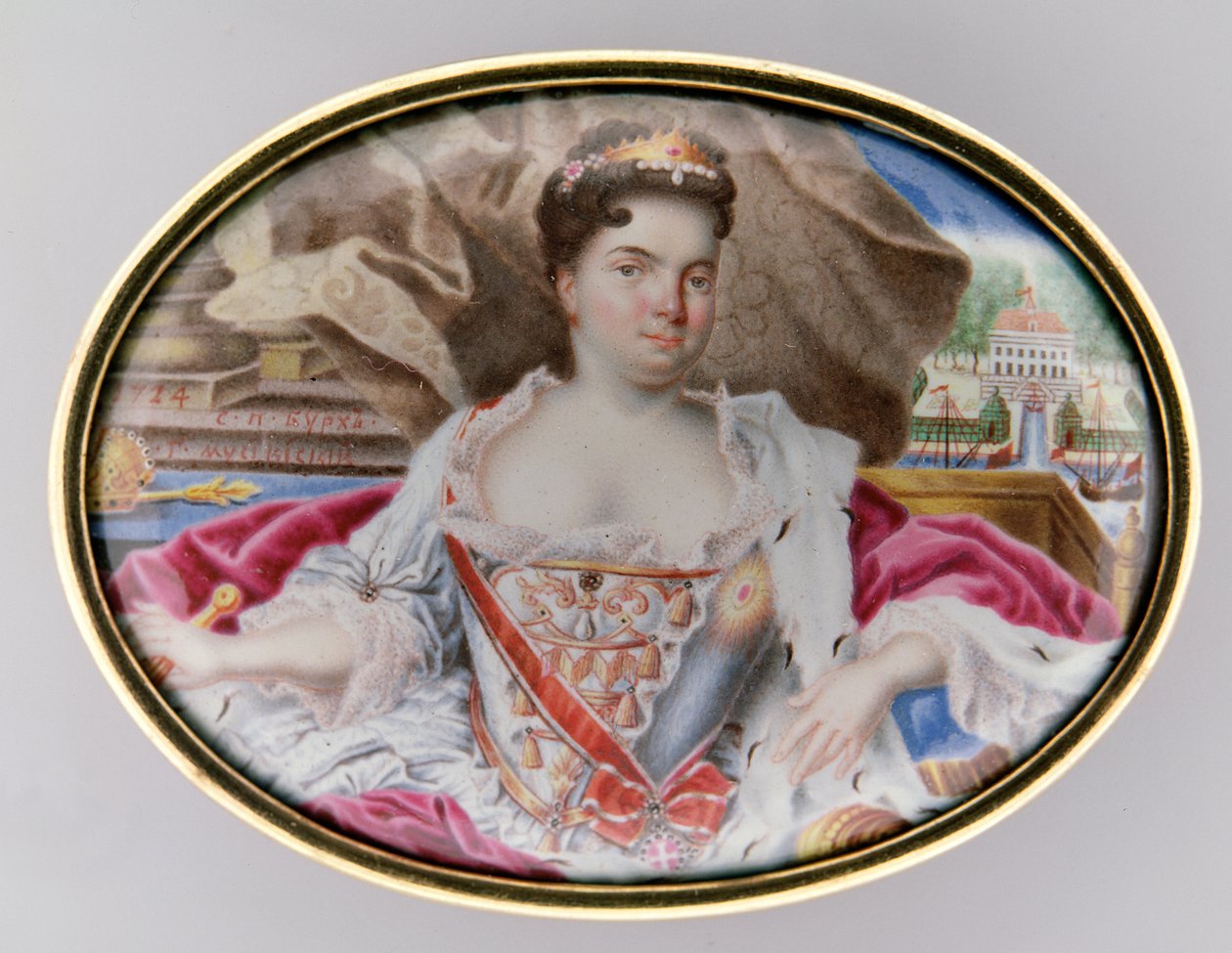 I. Katalin (1684-1727) portréja, 1724 (arany zománc) (209297 pár) alkotó: Grigory Semyonovich Musikiysky