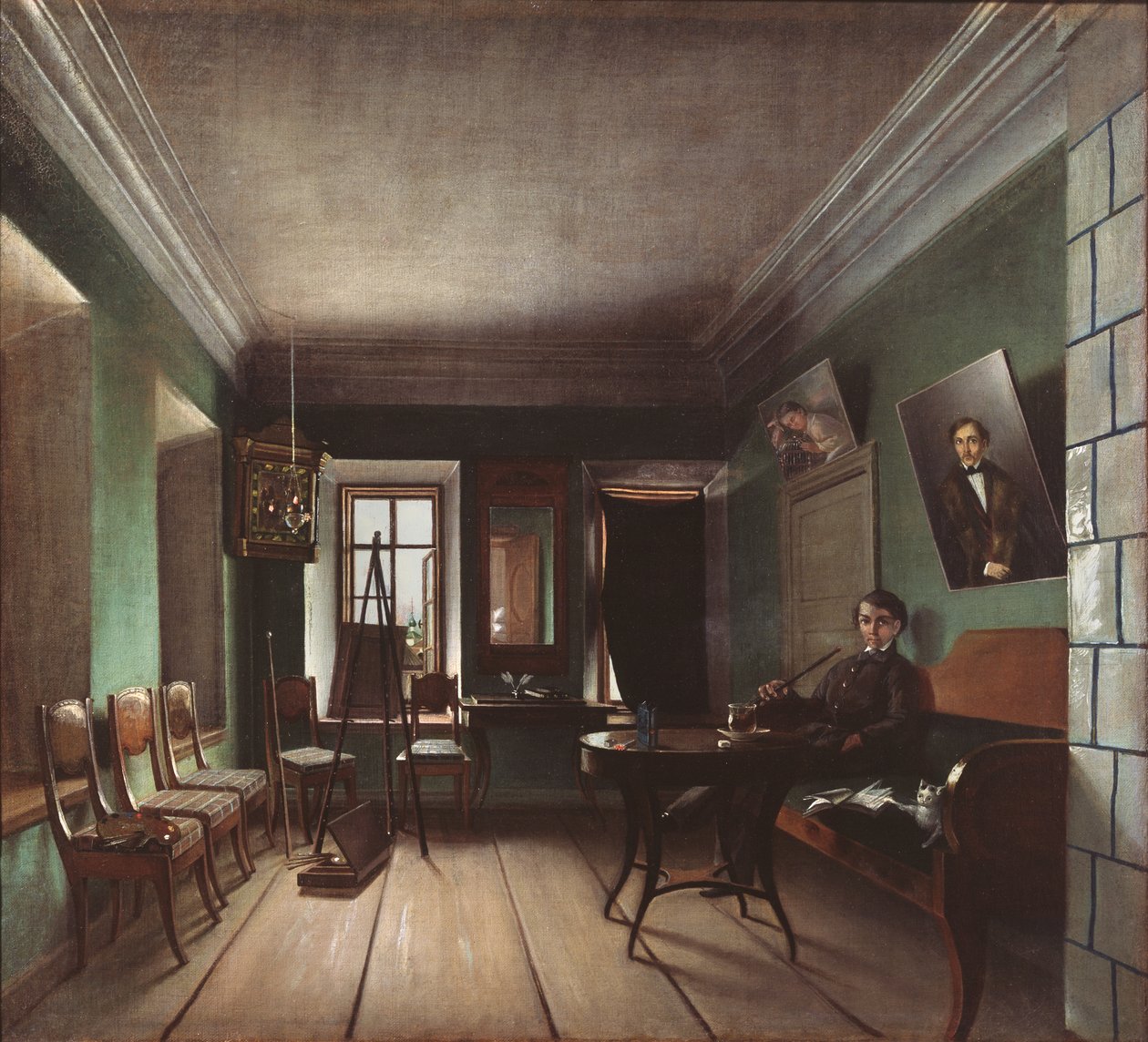 Belső a Bykovs-házban, 1850-es évek alkotó: Grigory Vasilievich Yurov