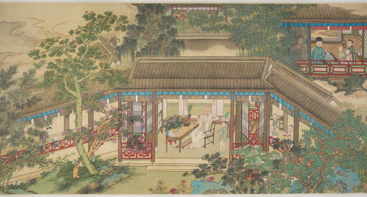 Wang Shih-min portréja (tinta és színek selyemen) alkotó: Gu Jianlong