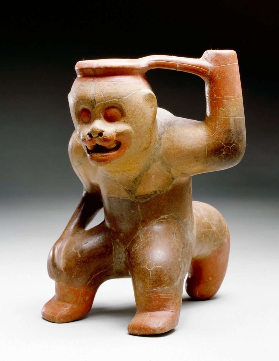 Majom edény, 1-300 (kerámia) alkotó: Guanacaste Nicoya Culture