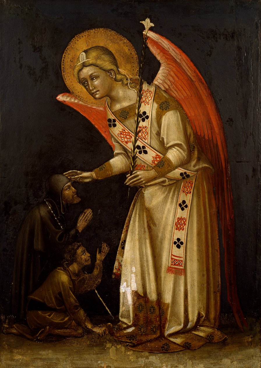 Angel, 1354 körül, Guariento (aktív 1338-1367-ben vagy 1370-ben halt meg), freskó alkotó: Guariento di Arpo