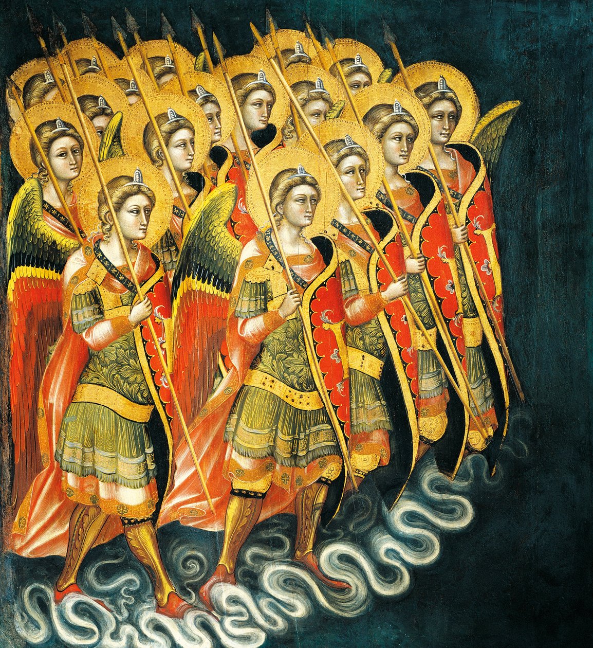 Fegyveres angyalok bandája, Guariento (aktív 1338-1367 vagy 1370) alkotó: Guariento di Arpo