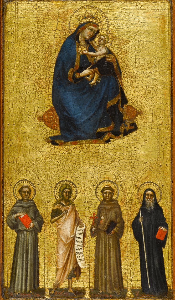 Madonna és gyermek a szentekkel, 1360 körül (tempera és aranylevél nyárfatáblán) alkotó: Guariento di Arpo