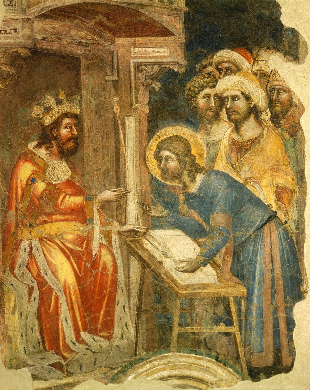 Joseph és testvérei történetei, Ridolfo Guariento vagy Guariento Arpo (1338 és 1370 között működött), freskó, Galilei Tudományos, Irodalmi és Művészeti Akadémia, korábban Patavina, Padova, Olaszország alkotó: Guariento di Arpo