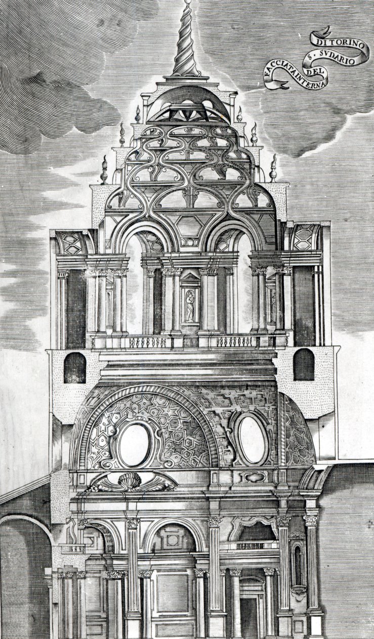 Építészeti illusztráció, az "Architettura Civile"-ból, 1737 alkotó: Guarino Guarini