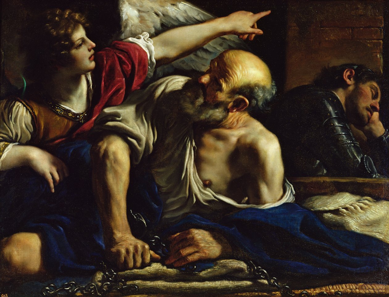 Angyal által felszabadított Szent Péter alkotó: Giovanni Francesco Barbieri