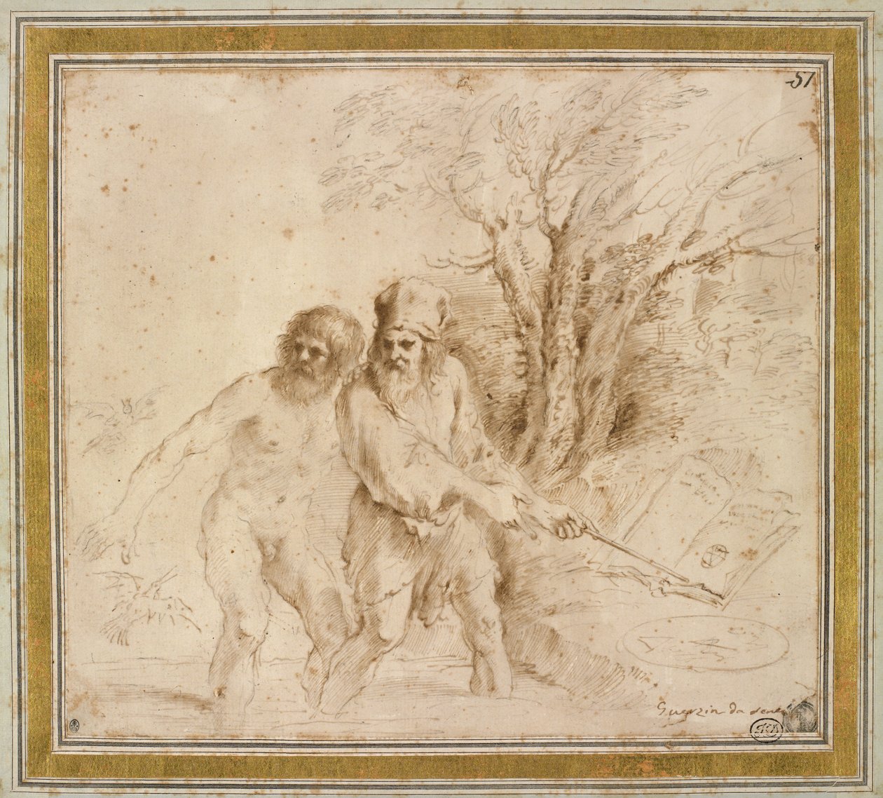 Egy asztrológiai téma, 1640-es évek (vasgálic tinta, papír) alkotó: Giovanni Francesco Barbieri