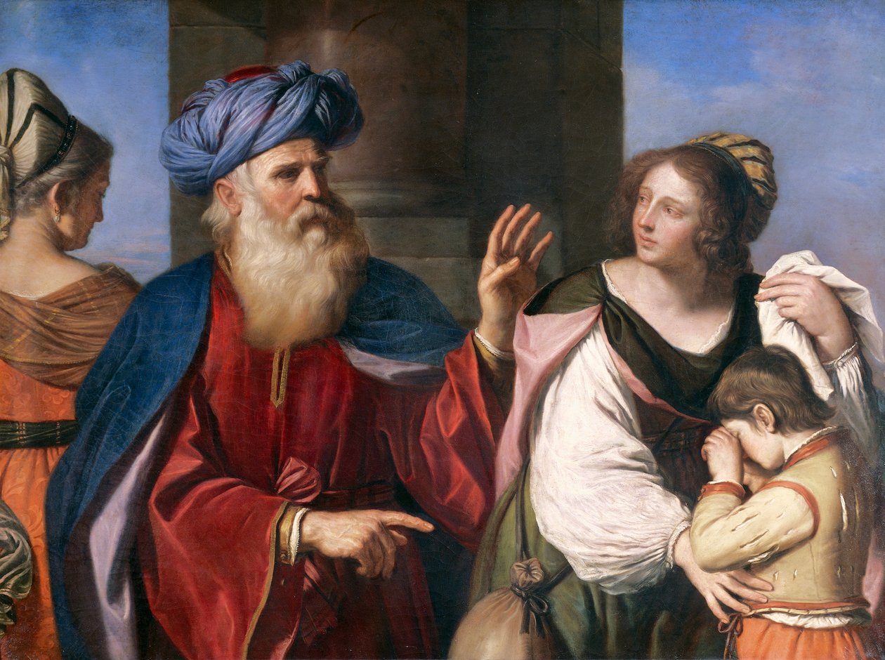 Ábrahám száműzi Hágárt, Guercino (1591-1666), olaj, vászon alkotó: Guercino