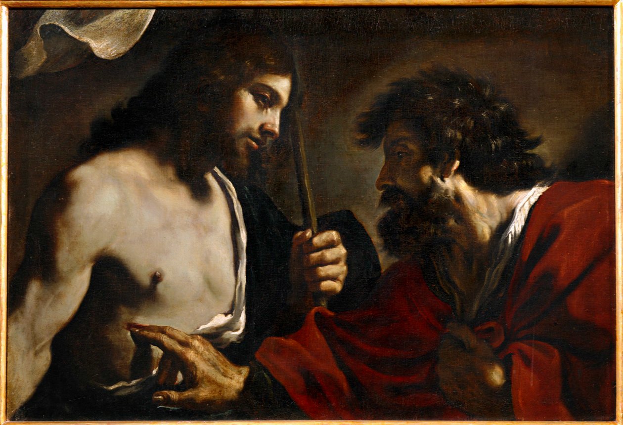Doubting Thomas ... (festmény, vászon) alkotó: Guercino (1591-1666)