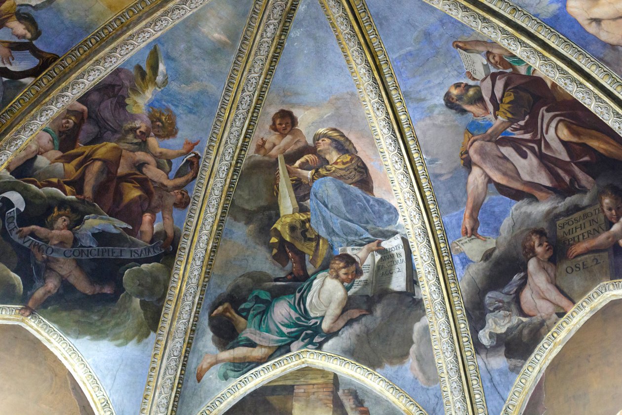 Haggai vagy Aggeus prófétát ábrázoló freskó alkotó: Guercino (1591-1666)