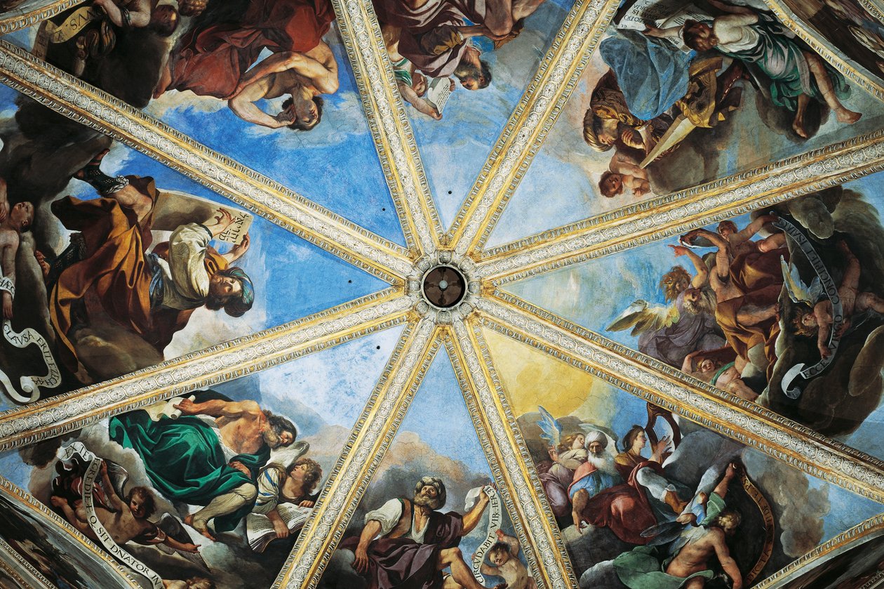 Pier Francesco Mazzucchelli, Morazzone (1573-1626) és Giovanni Francesco Barbieri, Guercino (1591-1666) freskói, a piacenzai székesegyház belseje, Emilia-Romagna, Olaszország alkotó: Guercino