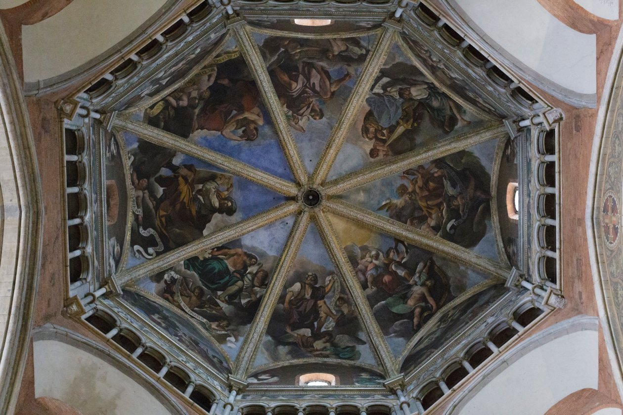 A piacenzai székesegyház kupolájának freskói (freskó) alkotó: Guercino (1591-1666)