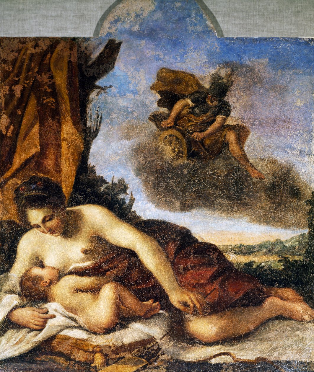 A szerelmet tápláló Vénusz, Giovanni Francesco Barbieri, il Guercino (1591-1666) festménye. alkotó: Guercino