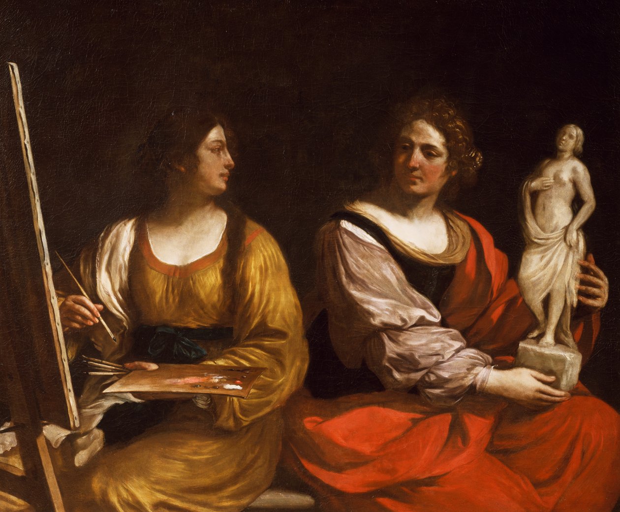 A festészet és szobrászat allegóriája, Giovanni Francesco Barbieri, Guercino néven ismert alkotó: Guercino