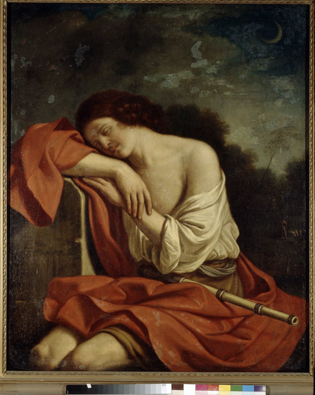Alvó Endymion. Giovanni Francesco Barbieri, Guercino vagy Le Guerchin (1591-1666) festménye, olaj, vászon. olasz művészet alkotó: Guercino