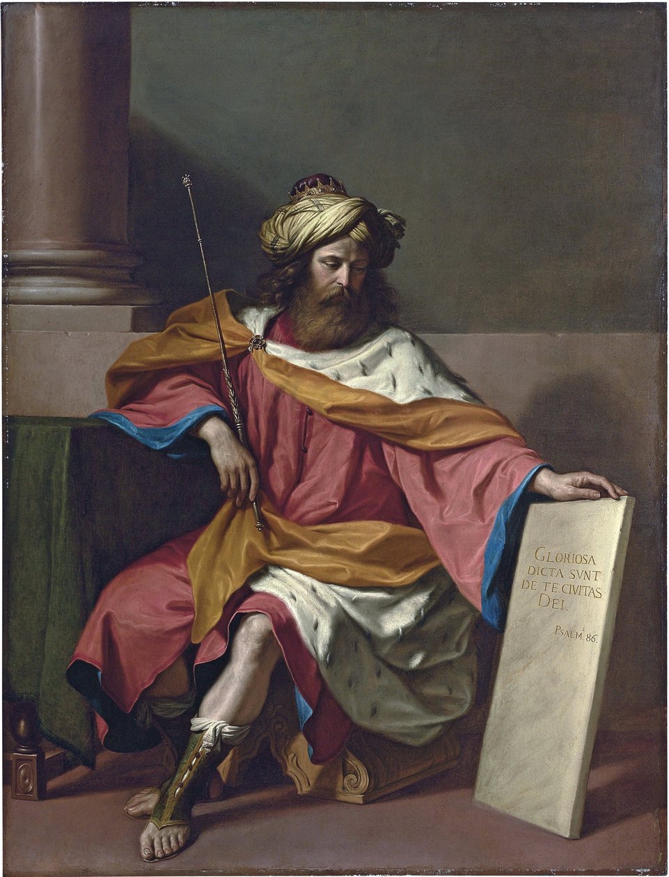 Dávid király – Barbieri Giovanni Francesco Le Guerchin (1591-1666) festménye, olaj, vászon alkotó: Guercino