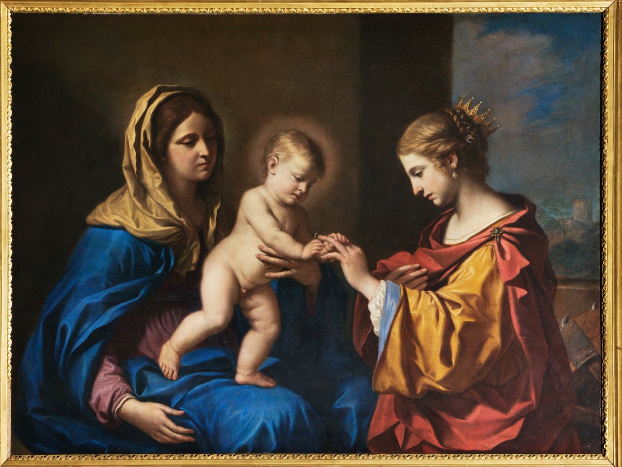 Szent Katalin misztikus házassága alkotó: Guercino
