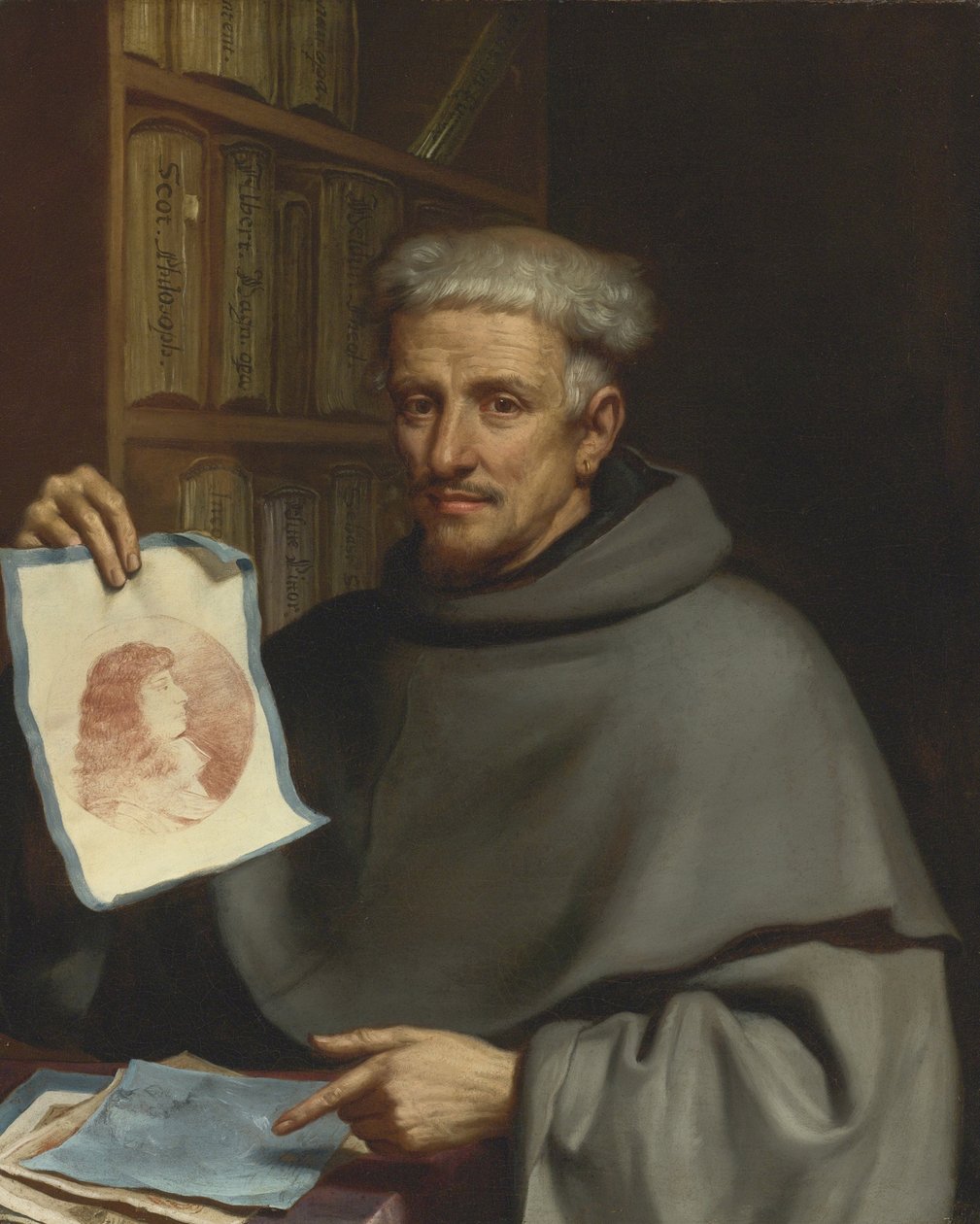 "" Fra Bonaventura Bisi portréja "" (Il Pittorino Fra Bonaventura Bisi (1601-1659) portréja) Giovanni Francesco Barbieri festménye Guercino vagy a Guerchin (1591-1666) címmel 17. századi magángyűjtemény alkotó: Guercino
