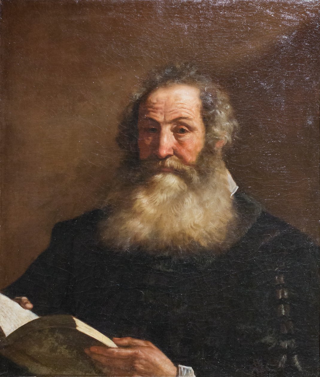 Egy idős férfi portréja, kezében egy könyvvel alkotó: Guercino (1591 1666)
