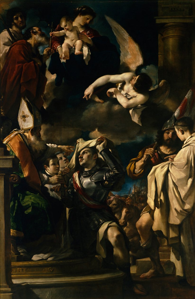 Aquitániai Szent Vilmos kapja a burkolatot alkotó: Guercino
