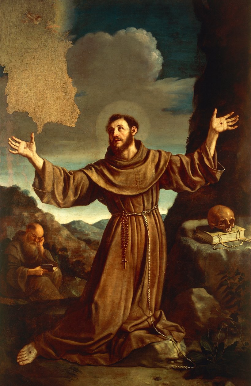 Assisi Szent Ferenc a Stigmát fogadja (olaj, vászon) alkotó: Guercino