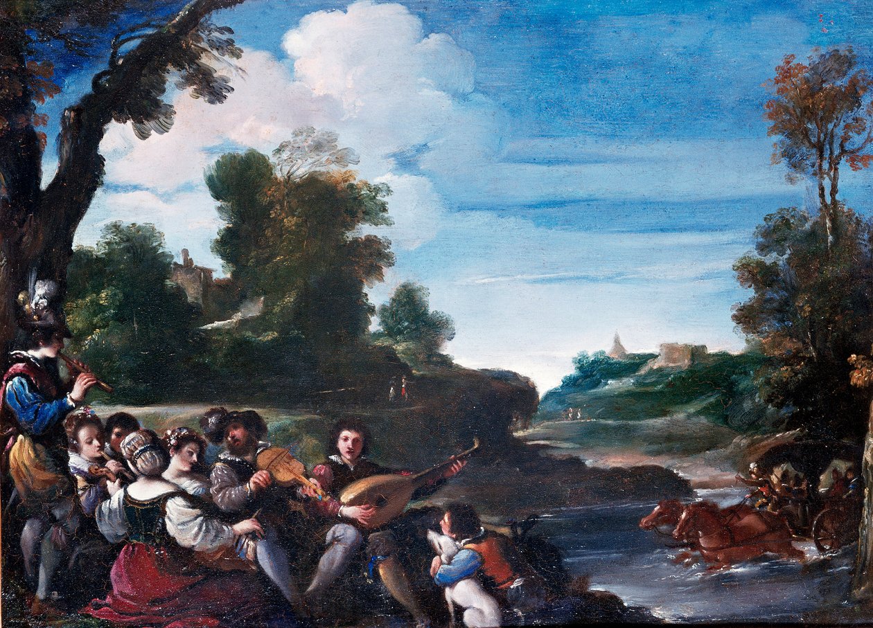 Nyári Örömök Táj koncerttel. Giovanni Francesco Barbieri festménye Guerchin dit Il Guercino (1591-1666) 17. század V. 0,35x0,47 m Firenze, Uffizi galéria alkotó: Guercino