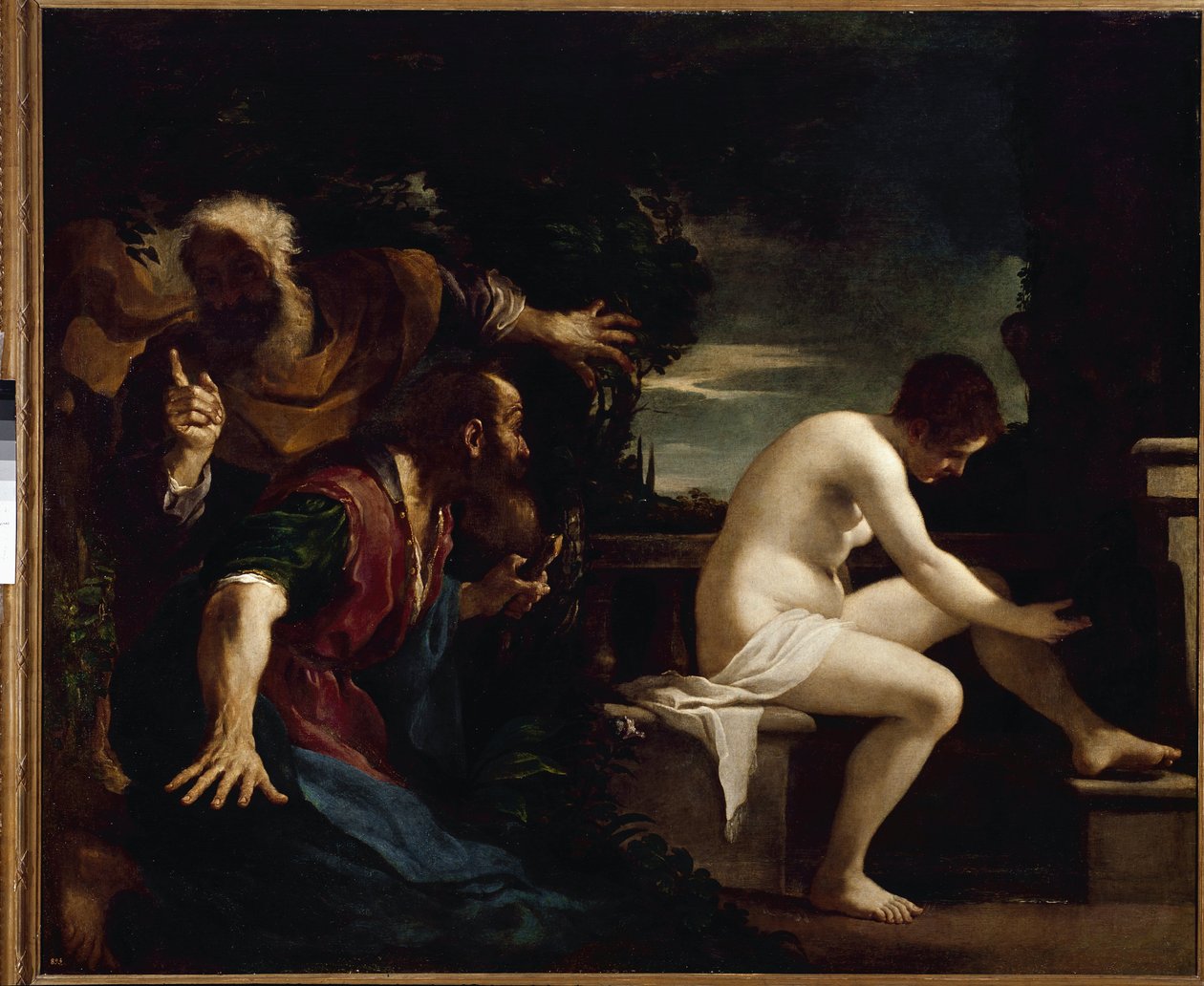 Suzanne és a vének – Olaj, vászon alkotó: Guercino