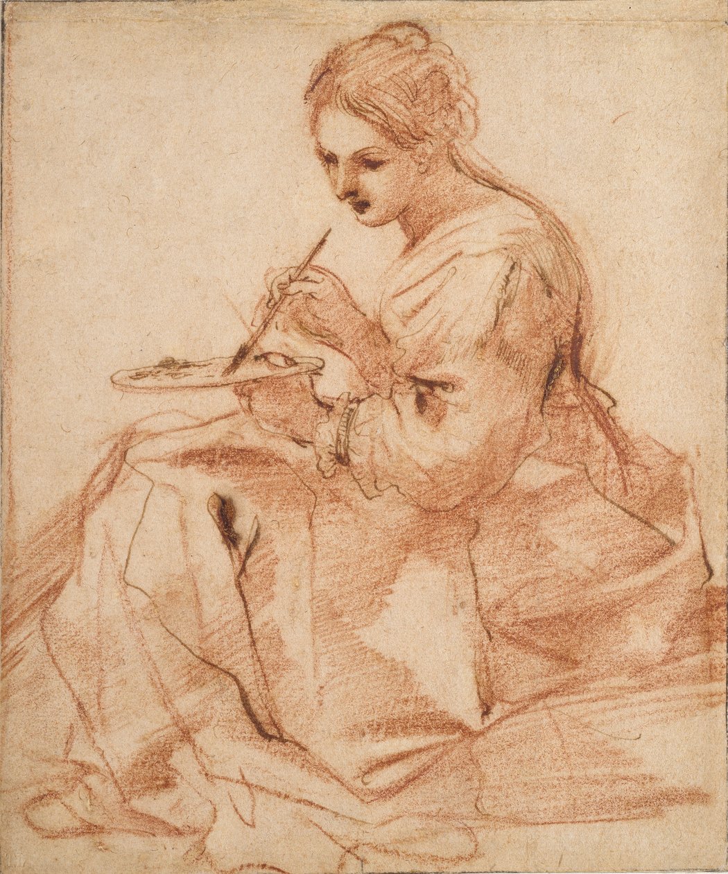 A Woman Painting A festészet allegóriája, 1618 alkotó: Guercino