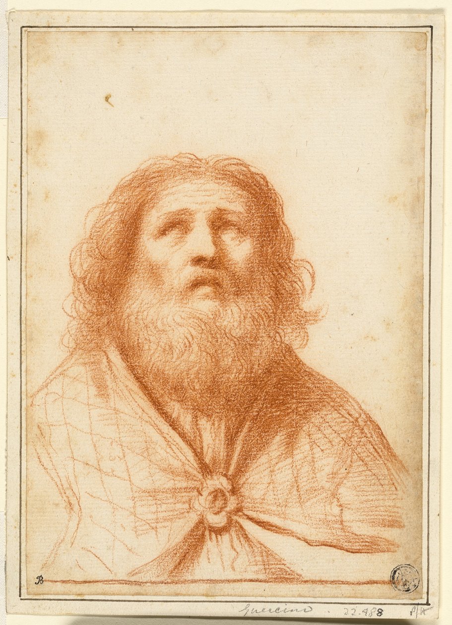 Szent vagy főpap mellszobra alkotó: Guercino