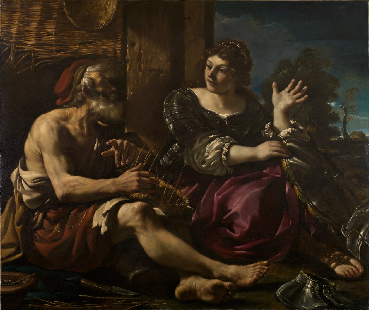 Erminia és a juhász, 1620-as évek alkotó: Guercino