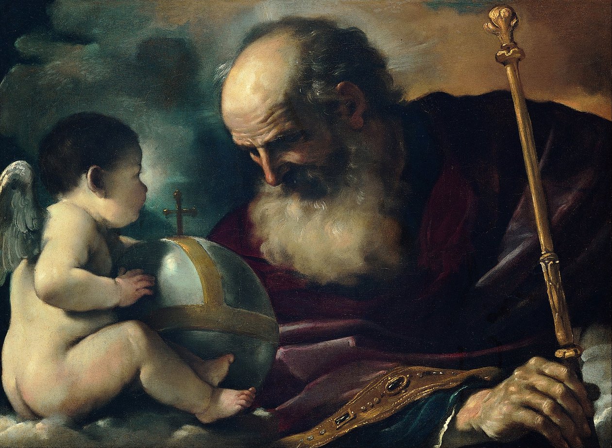 Atyaisten és angyal, 1620 alkotó: Guercino
