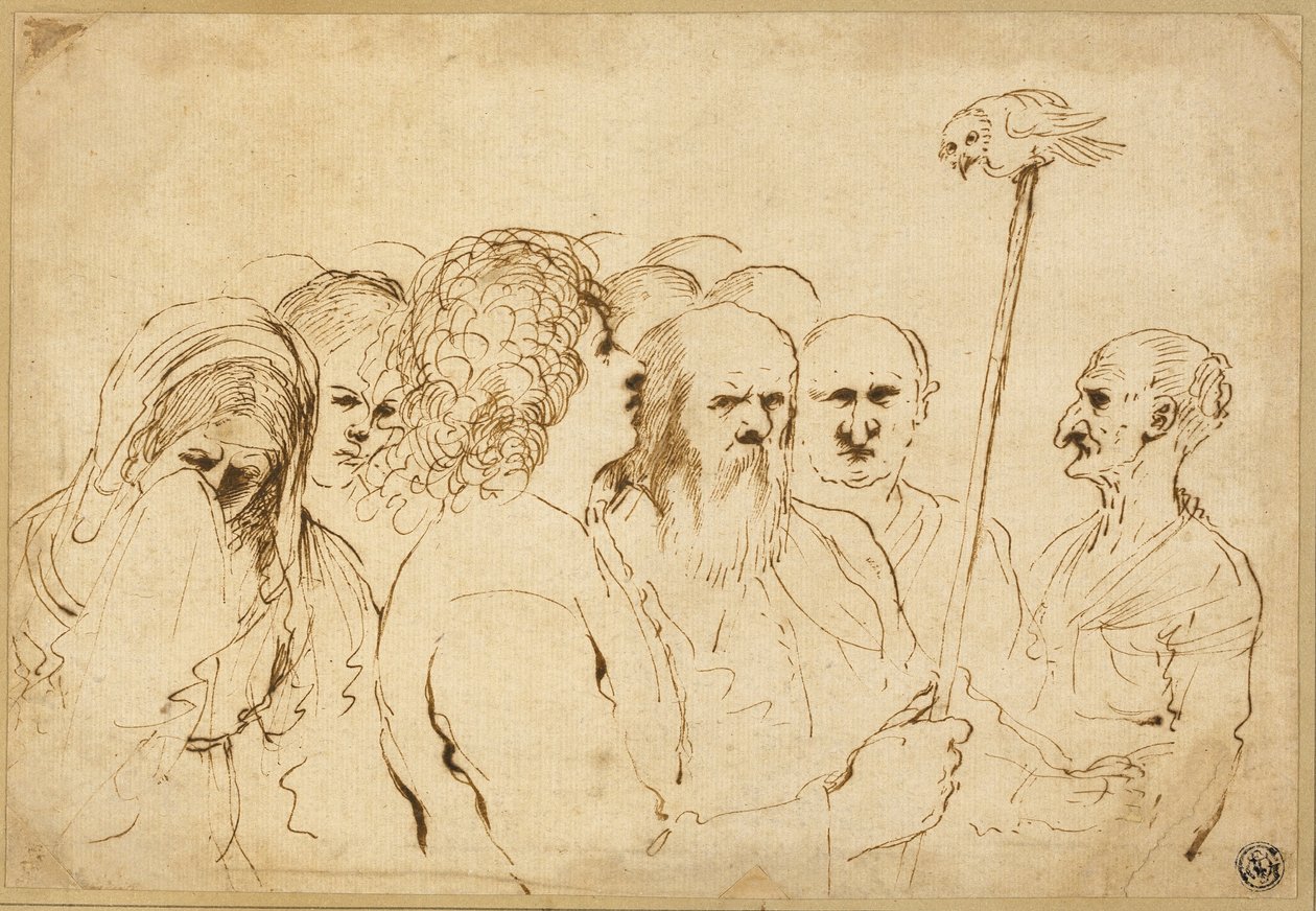 Alakcsoport, bagoly a rúdon alkotó: Guercino