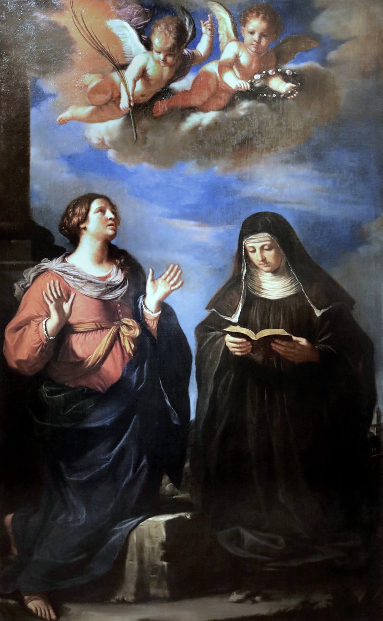 Guercino - Szent Gertrúd és Lucrezia. 1645. alkotó: Guercino