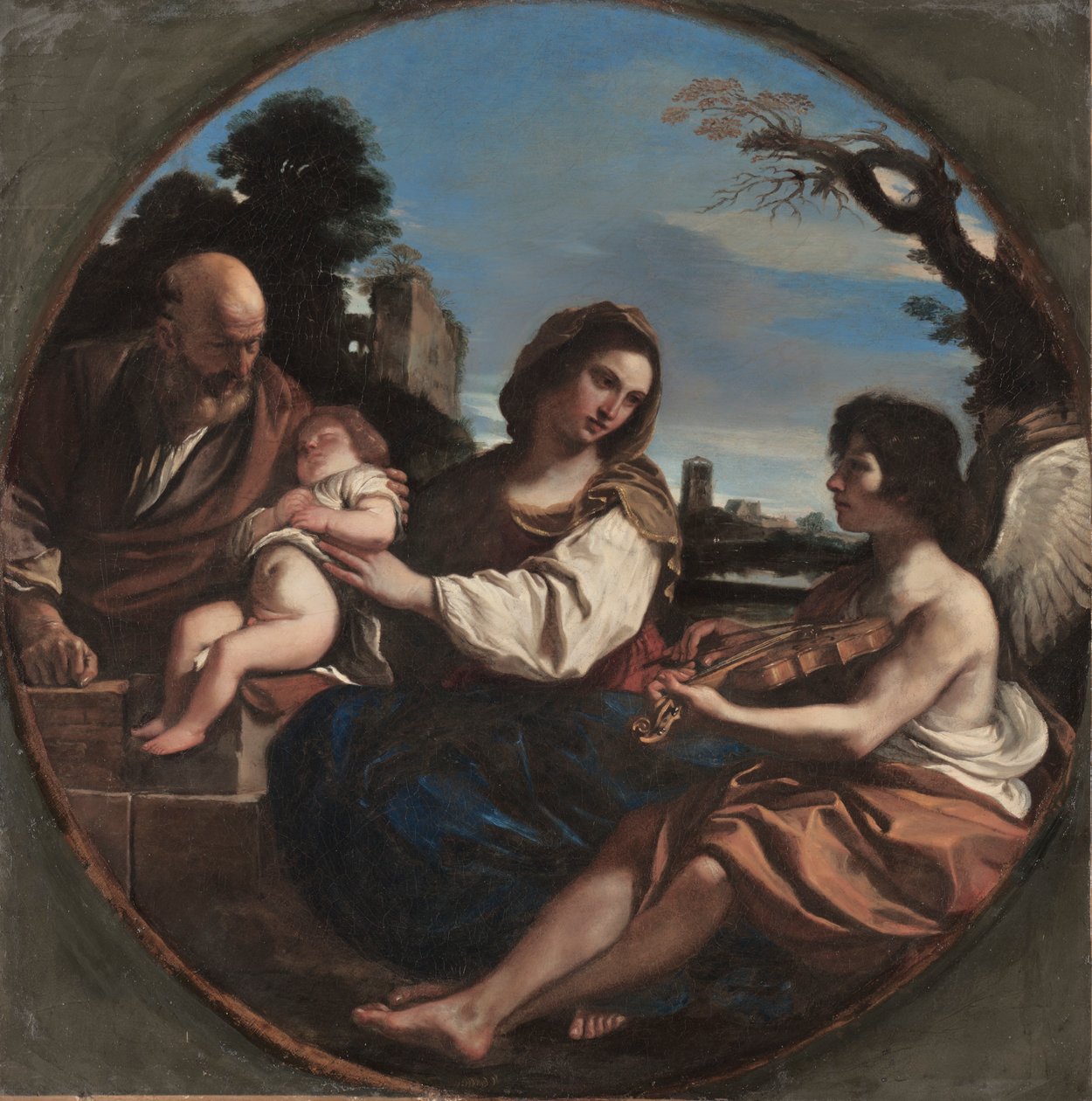 Pihenj az egyiptomi repülésen, 1624. alkotó: Guercino