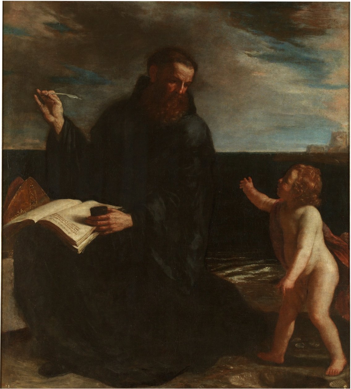 Szent Ágoston a Szentháromságról elmélkedik alkotó: Guercino